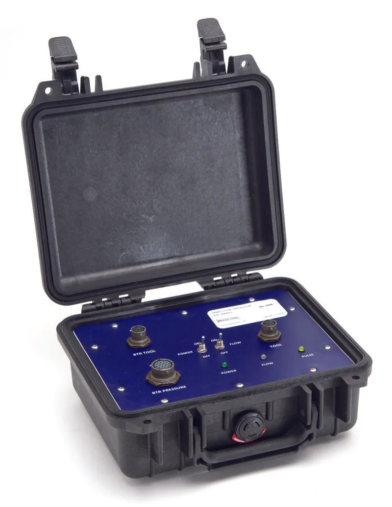A black case with a blue board inside of it