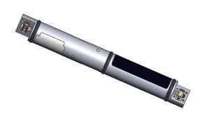 A computer generated image of a pen on a white background.